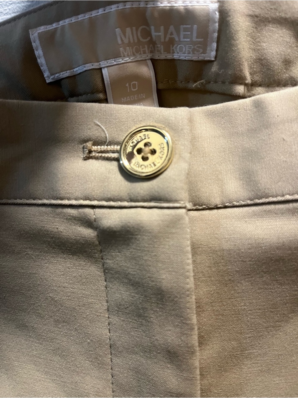 Michael Kors Khaki/Tan Dress Pants with Gold Button